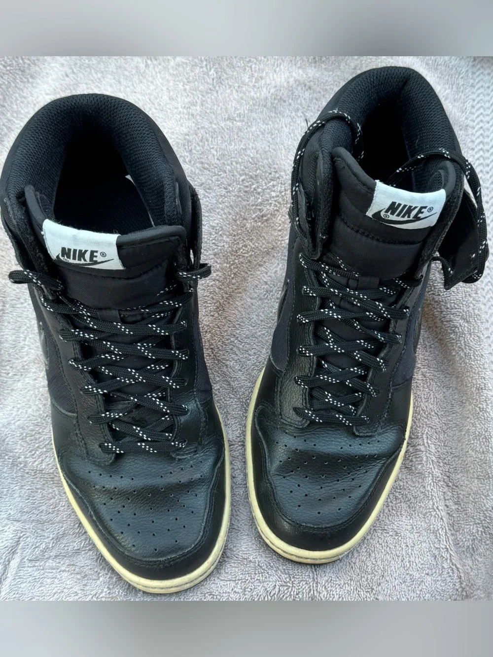 Nike Dunk Sky Hi Wedge Black Patent 644877-008 Women's 8.5 EUC - Picture 3 of 8